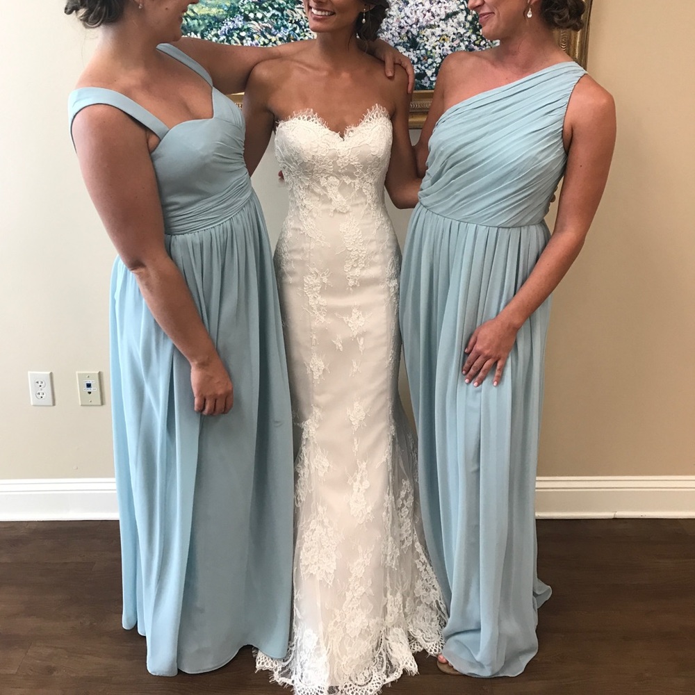 Donna Morgan “Rachel” Bella Blue Flat Chiffon